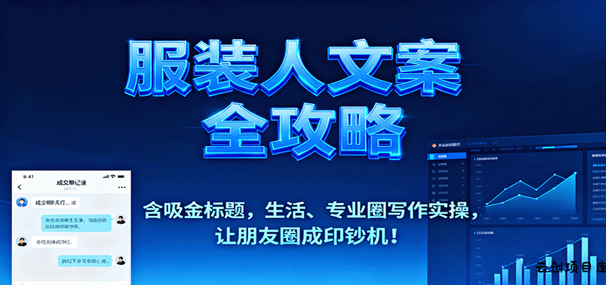 服装人文案全攻略，含吸金标题，生活、专业圈写作实操，让朋友圈成印钞机！-云创项目库