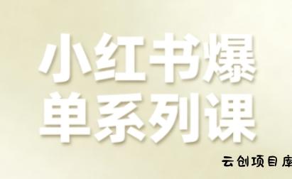 小红书爆单系列课，聚焦小红书电商全链路增长-云创项目库