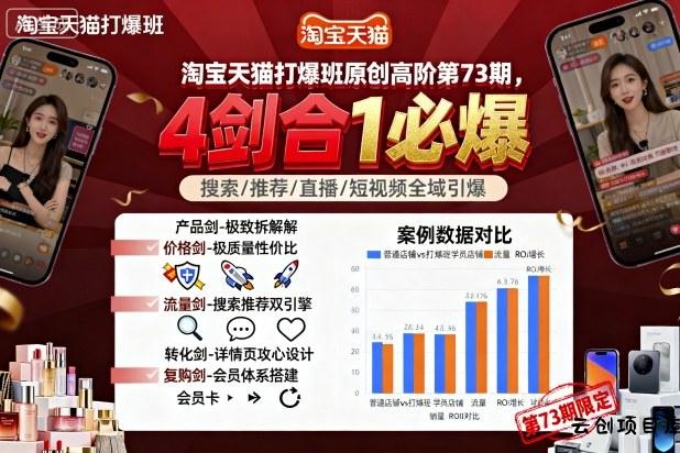 淘宝天猫打爆班原创高阶第73期，4剑合1必爆-云创项目库