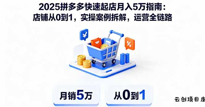 2025拼多多快速起店月入5万指南：店铺从0到1，实操案例拆解，运营全链路-云创项目库
