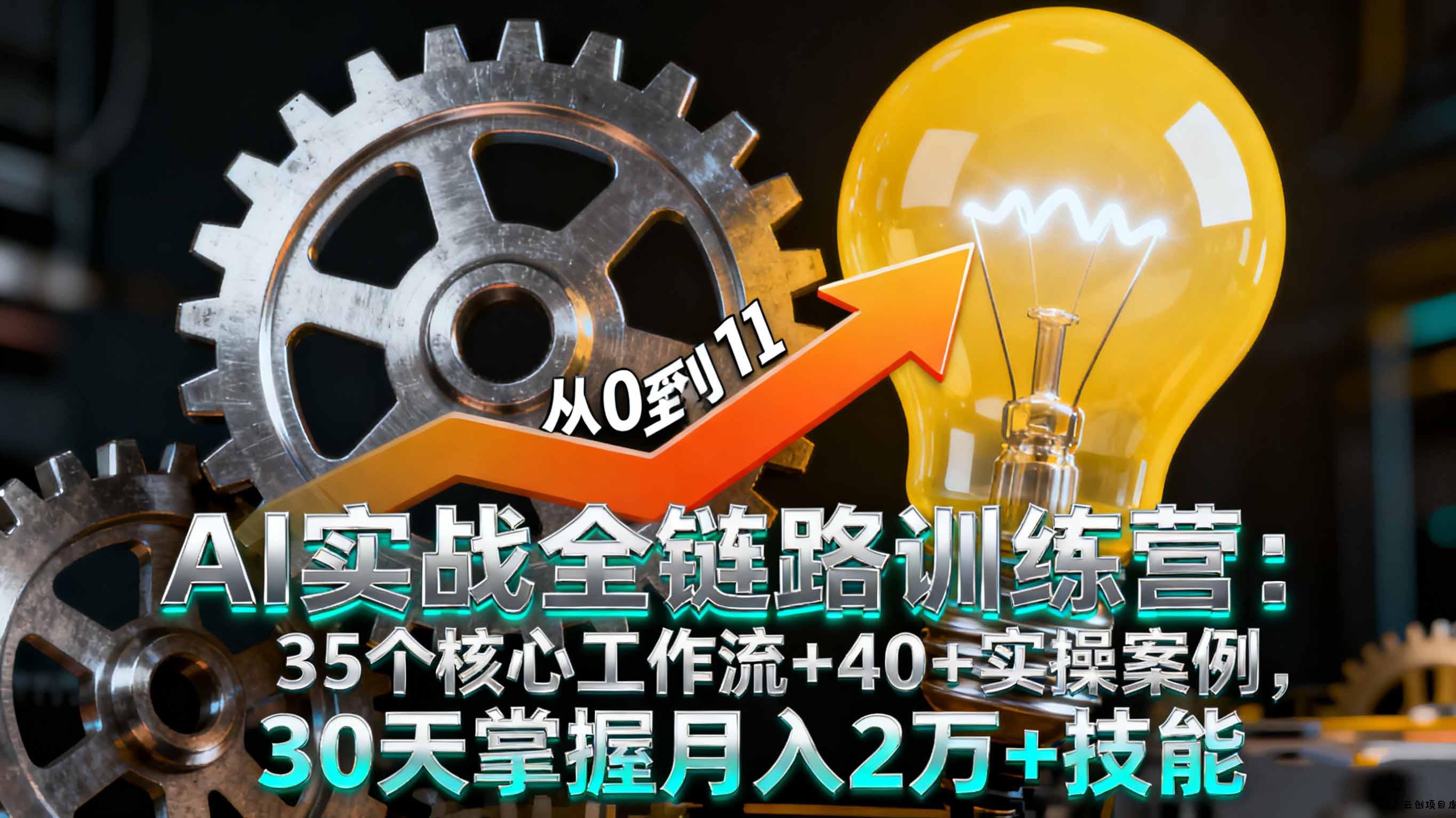 AI实战全链路训练营：35个核心工作流+40+实操案例，30天掌握月入2万+技能-云创项目库