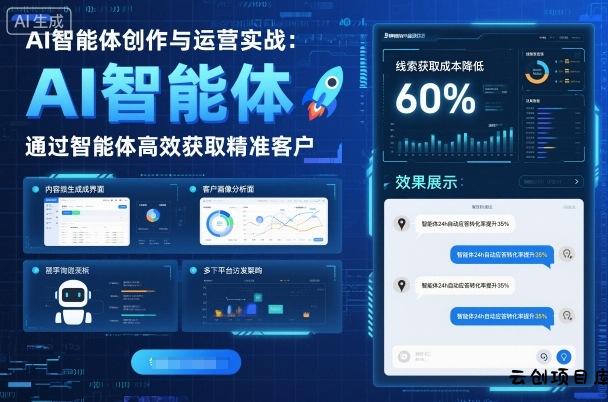 AI智能体创作与运营实战，实体门店通过智能体高效获取精准客户-云创项目库