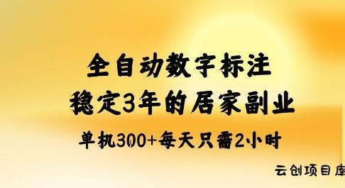 全自动数字标注，稳定3年的蓝海项目，居家也能矩阵开干的副业，单机日入3张+【揭秘】-云创项目库