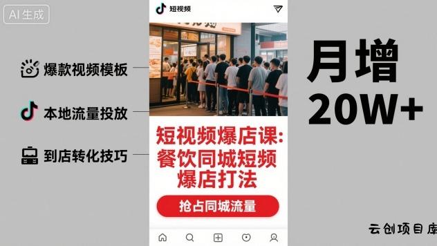 短视频爆店课，餐饮同城短视频爆店打法-云创项目库