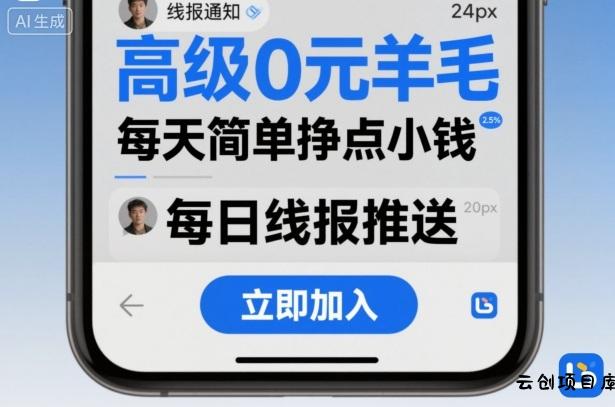 高级0元羊毛线报社群项目，每天简单挣点小钱-云创项目库