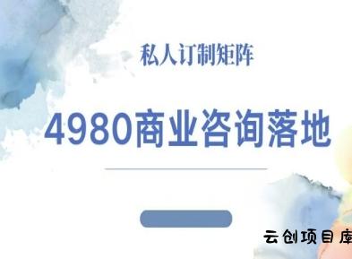 4980商业咨询师落地课程-ip运营高客单教程-云创项目库