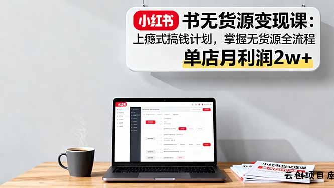 小红书无货源变现课：上瘾式搞钱计划，掌握无货源全流程，单店月利润2w+-云创项目库
