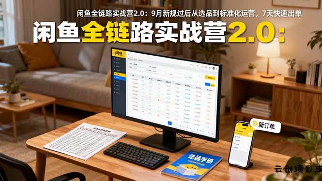 闲鱼全链路实战营2.0：9月新规过后从选品到标准化运营，7天快速出单-云创项目库
