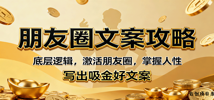 朋友圈文案攻略：底层逻辑，激活朋友圈，掌握人性，写出吸金好文案-云创项目库