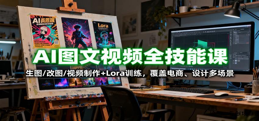 AI图文视频全技能课：生图/改图/视频制作+Lora训练，覆盖电商 、设计多场景-云创项目库