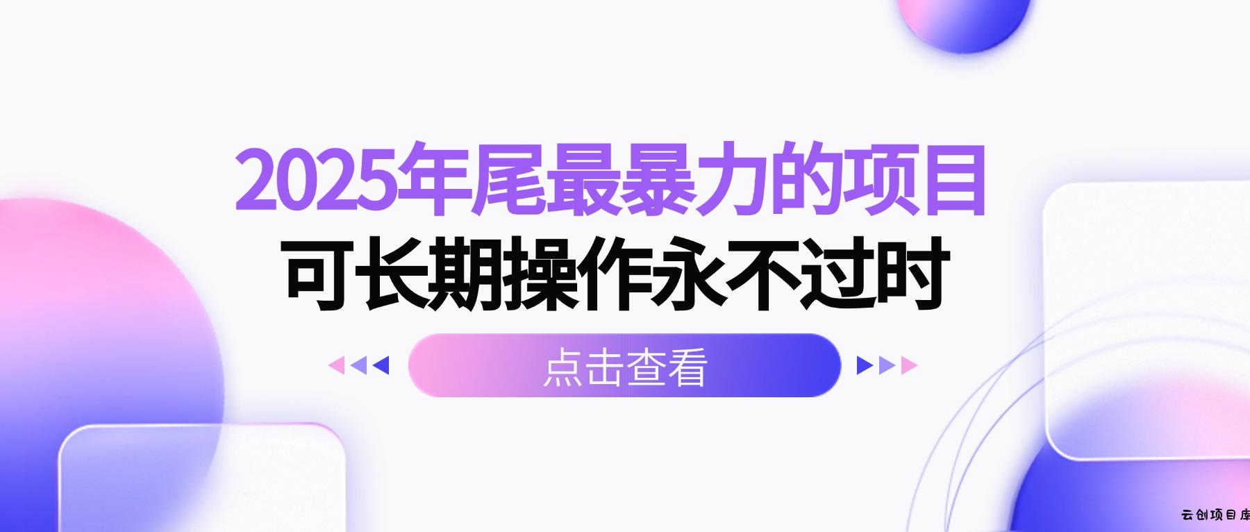 2025年尾最暴力的项目可长期操作永不过时-云创项目库