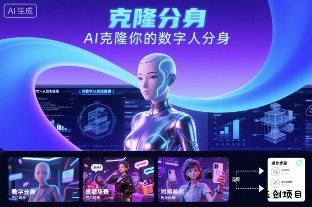 AI数字人认知实操课，克隆你的数字人分身-云创项目库