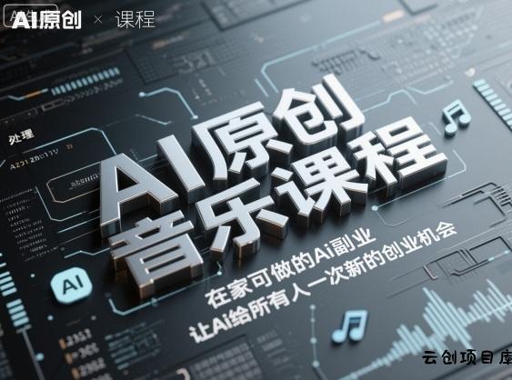 AI原创音乐课程，在家可做的Ai副业，让Ai给所有人一次新的创业机会-云创项目库