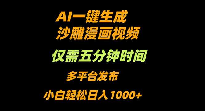 AI一键生成沙雕动漫视频，只需5分钟，小白轻松日入1000+-云创项目库