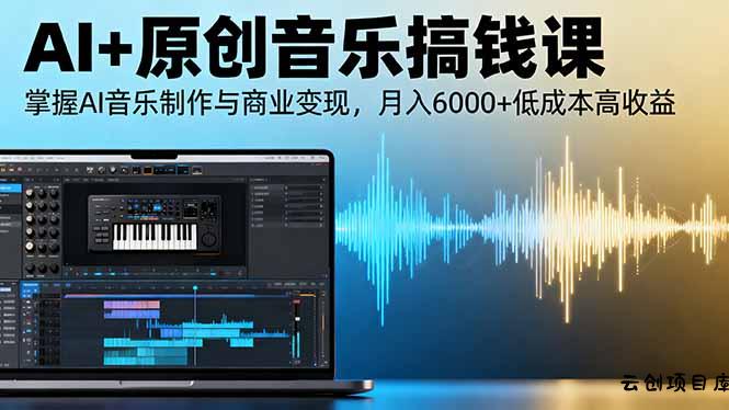 AI+原创音乐搞钱课：掌握AI音乐制作与商业变现，月入6000+低成本高收益-云创项目库