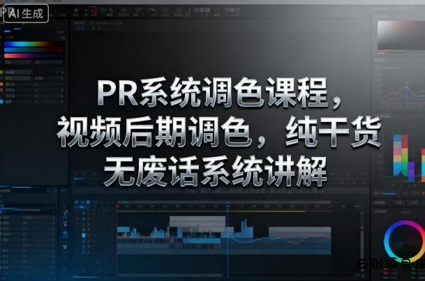 PR系统调色课程，视频后期调色，纯干货无废话系统讲解-云创项目库