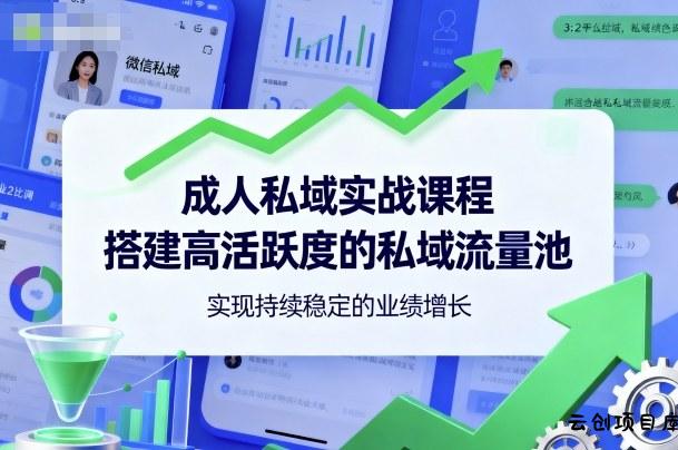 成人私域实战课程，搭建高活跃度的私域流量池，实现持续稳定的业绩增长-云创项目库