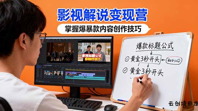 影视解说变现营：通过30+实战案例爆款内容创作技巧，掌握影视解说盈利密码-云创项目库
