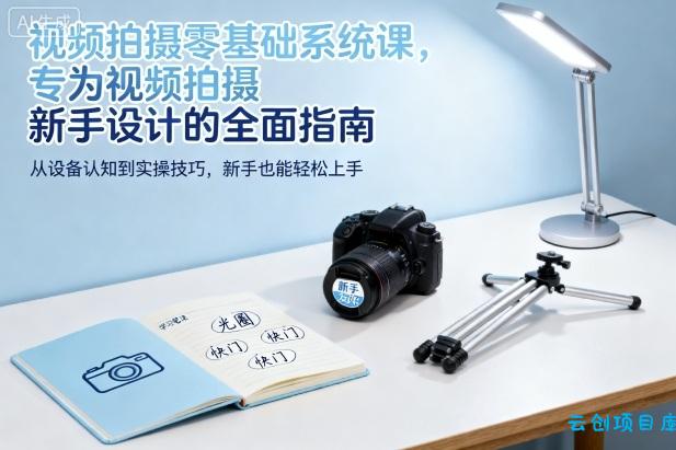 视频拍摄零基础系统课,专为视频拍摄新手设计的全面指南-云创项目库