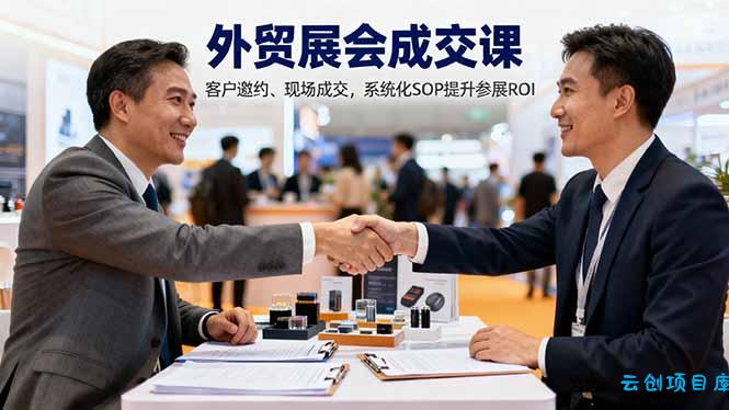 外贸展会成交课，含目标制定、客户邀约、现场成交，系统化SOP提升参展ROI-云创项目库