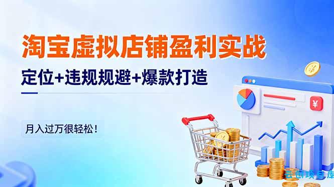 淘宝虚拟店铺盈利实战：定位+违规规避+爆款打造，月入过万很轻松！-云创项目库