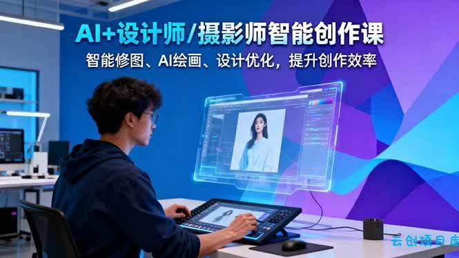 AI+设计师/摄影师智能创作课：智能修图、AI绘画、设计优化，提升创作效率-云创项目库