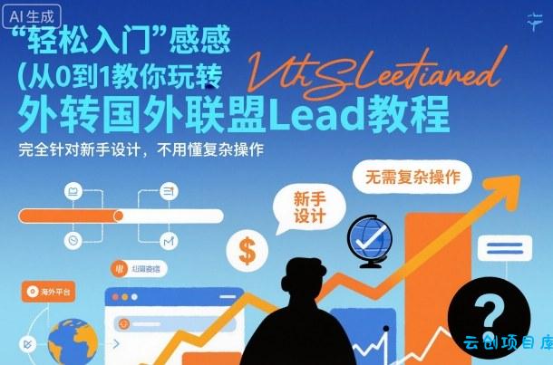 国外联盟賺美刀项目,从0到1教你玩转国外联盟Lead教程,纯新手可操作性100%-云创项目库