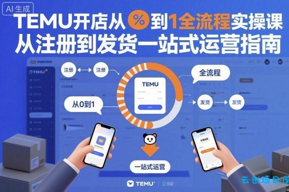 TEMU开店从0到1全流程实操课,从注册到发货一站式运营指南-云创项目库