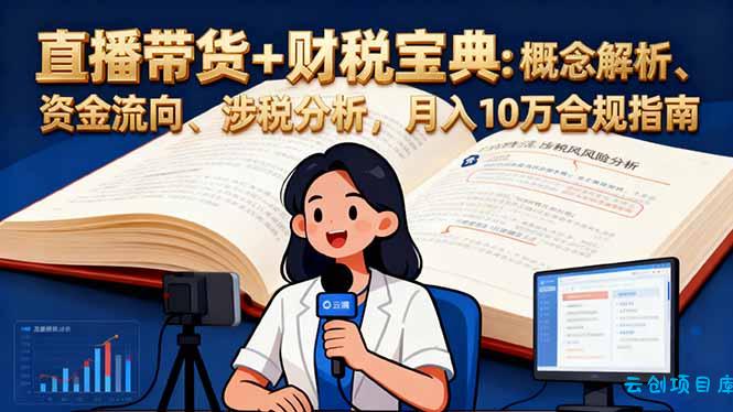 直播带货+财税宝典:概念解析、资金流向、涉税分析,月入10万合规指南-云创项目库