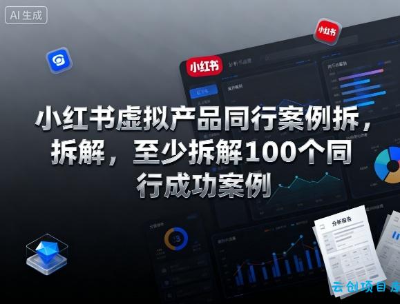 小红书虚拟产品同行案例拆解,至少拆解100个同行成功案例(更新)-云创项目库