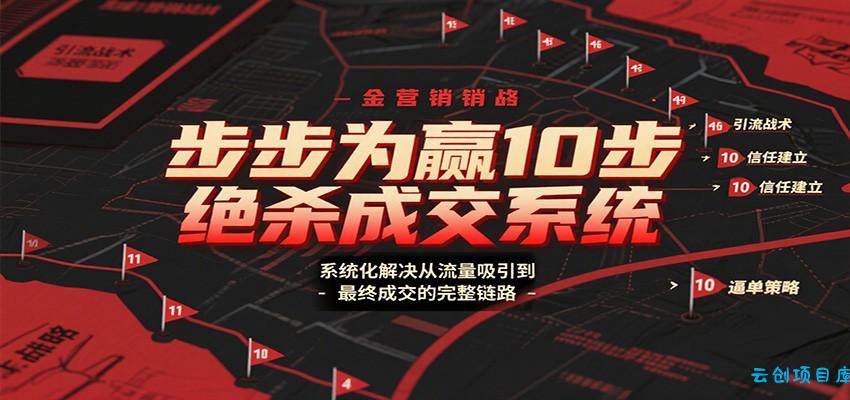 步步为赢10步绝杀成交系统，系统化解决从流量吸引到最终成交的完整链路-云创项目库