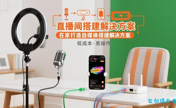 直播间搭建解决方案,在家打造自媒体搭建解决方案-云创项目库