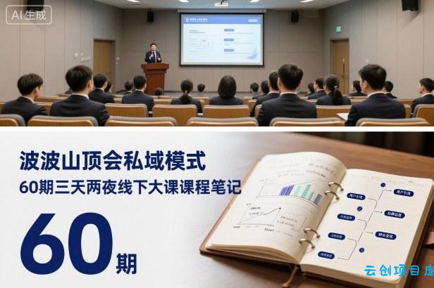 波波山顶会私域模式60期三天两夜线下大课课程笔记(文档)-云创项目库