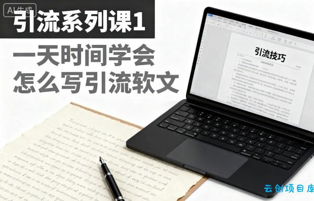 引流系列课1,一天时间学会怎么写引流软文-云创项目库