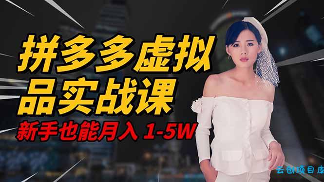 2025 拼多多虚拟品系统实战课，轻资产项目，可矩阵开工作室，新手也能...-云创项目库