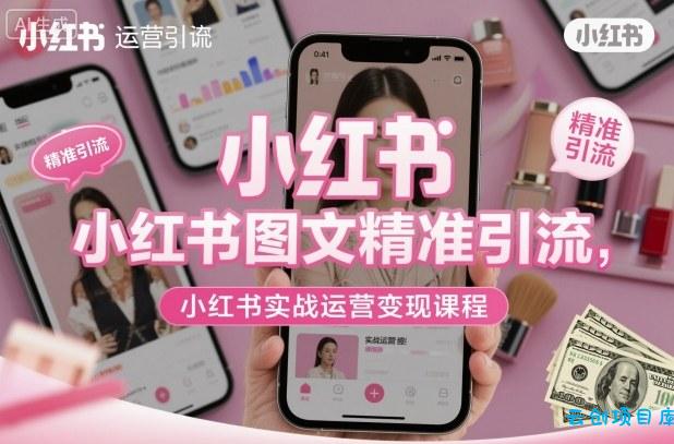 小红书图文精准引流，小红书实战运营变现课程-云创项目库