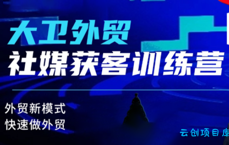 大卫老师·外贸社媒获客独家训练营(更新)-云创项目库