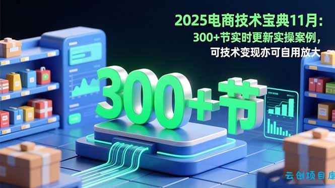 2025电商技术宝典11月：200+节实时更新实操案例，可技术变现亦可自用放大-云创项目库