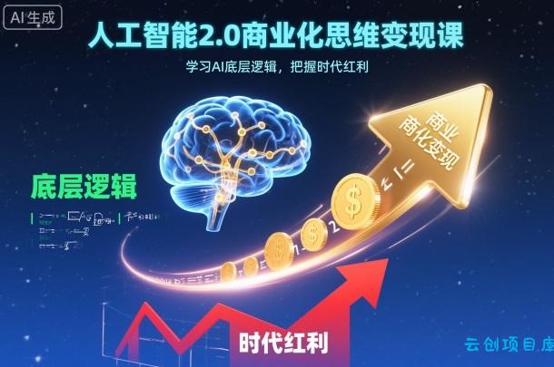人工智能2.0商业化思维变现课，学习AI底层逻辑，把握时代红利-云创项目库