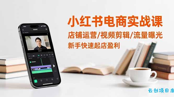 小红书电商实战课：店铺运营/视频剪辑/流量曝光，新手快速起店盈利-云创项目库