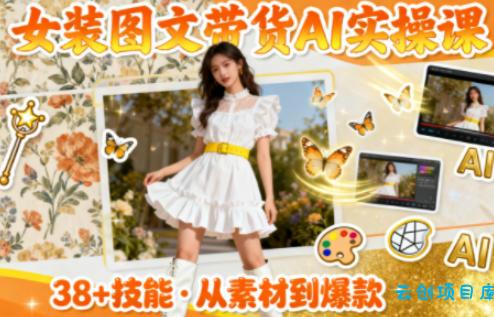 女装图文带货的AI实操课,覆盖38个实用技能,快速提升素材制作效率-云创项目库