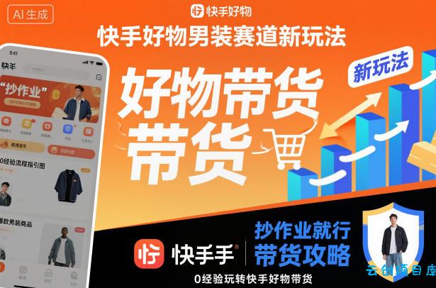 快手好物男装赛道新玩法,抄作业就行,0经验玩转快手好物带货-云创项目库