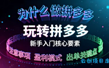 新手小白如何做拼多多-云创项目库