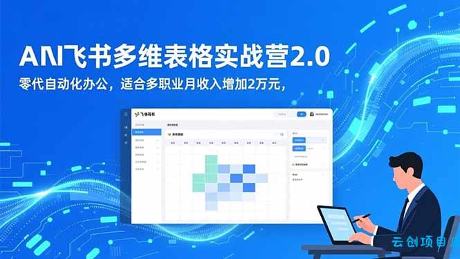 AI+飞书多维表格实战营2.0:零代码自动化办公,适合多职业月收入增加2万元-云创项目库