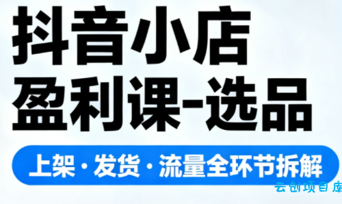 抖音小店盈利课-选品·上架·发货·流量全环节拆解-云创项目库