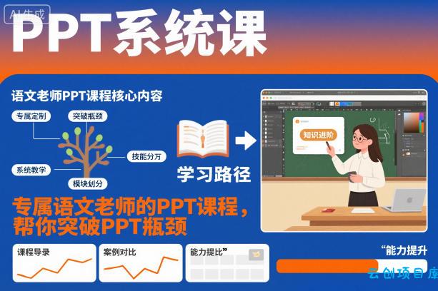 PPT系统课,专属语文老师的PPT课程,帮你突破PPT瓶颈-云创项目库