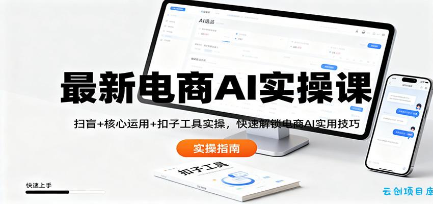 最新电商AI实操课:扫盲+核心运用+扣子工具实操,快速解锁电商AI实用技巧-云创项目库