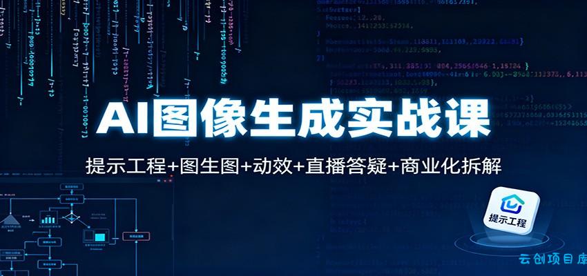 AI图像生成实战课:提示工程+图生图+动效+直播答疑+商业化拆解-云创项目库