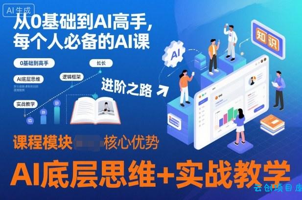 从0基础到AI高手,每个人必备的AI课,AI底层思维+实战教学-云创项目库