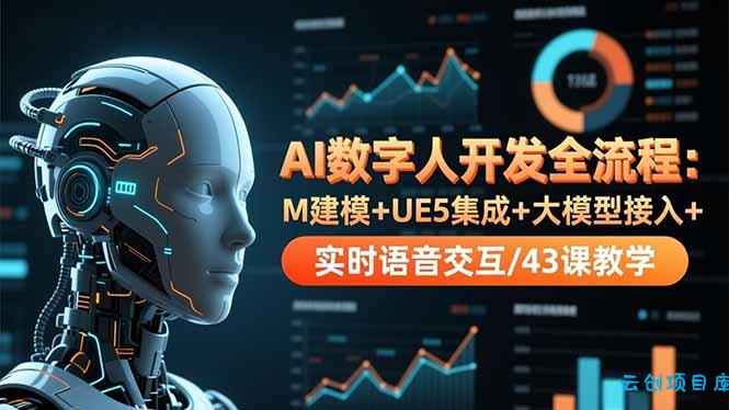 AI数字人开发全流程:M建模+UE5集成+大模型接入+实时语音交互/43课教学-云创项目库